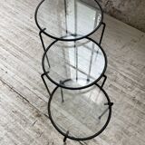 1950s metal and glass nesting coffee tables