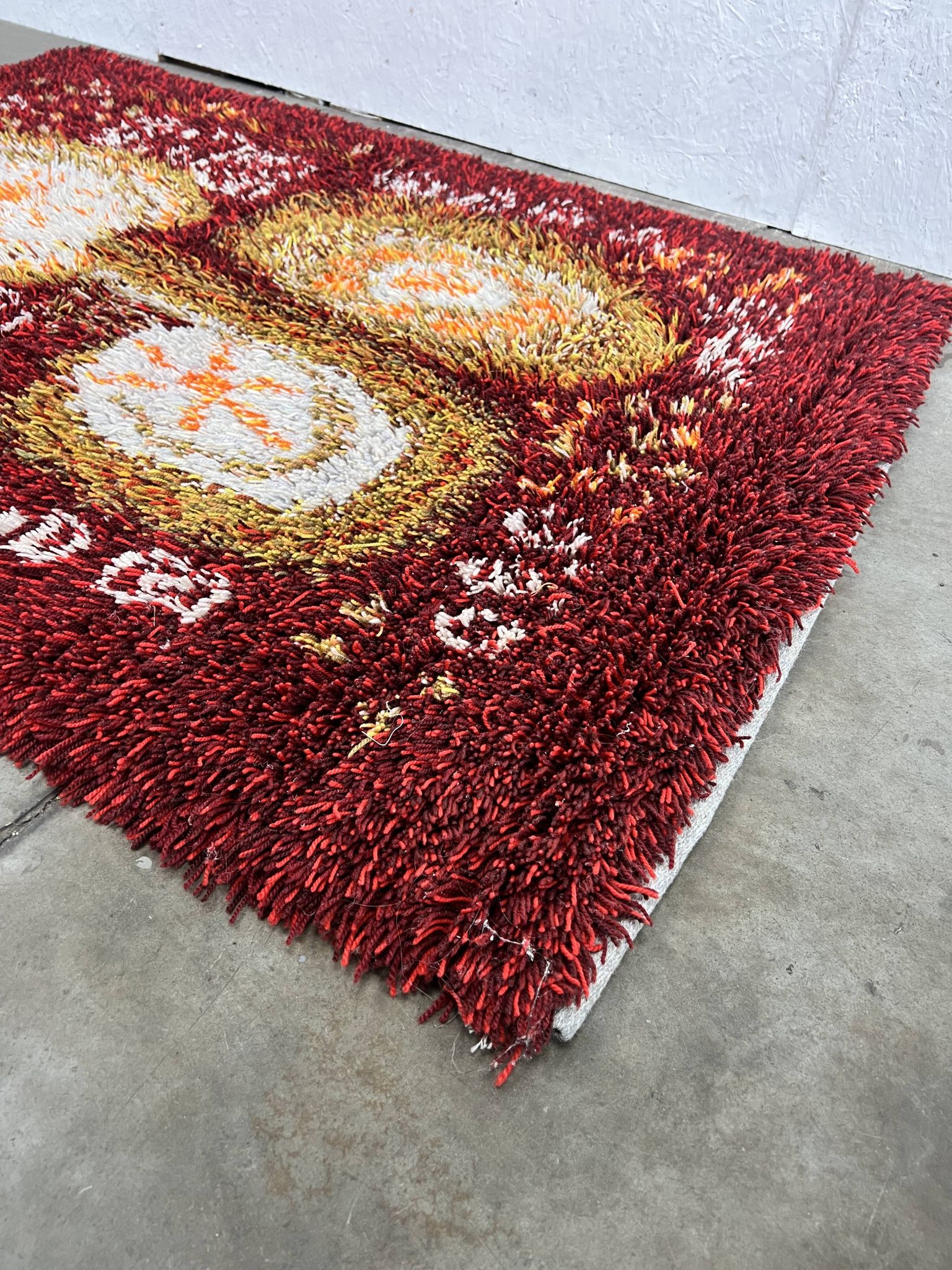 Scandinavian Vintage Wool Rug, Rya, Sweden 1960's