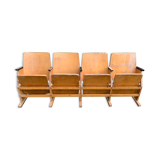 Mid-Century Hungarian Four-Seater Cinema Bench, 1950s