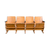 Mid-Century Hungarian Four-Seater Cinema Bench, 1950s