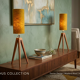 Pair of modern design teak wood lamps 1960