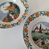 Pair of Saint Amandinoise deep dishes from the 50s