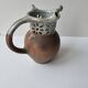 Unusual ceramic vase, Puisaye type, signed (signature to be identified)