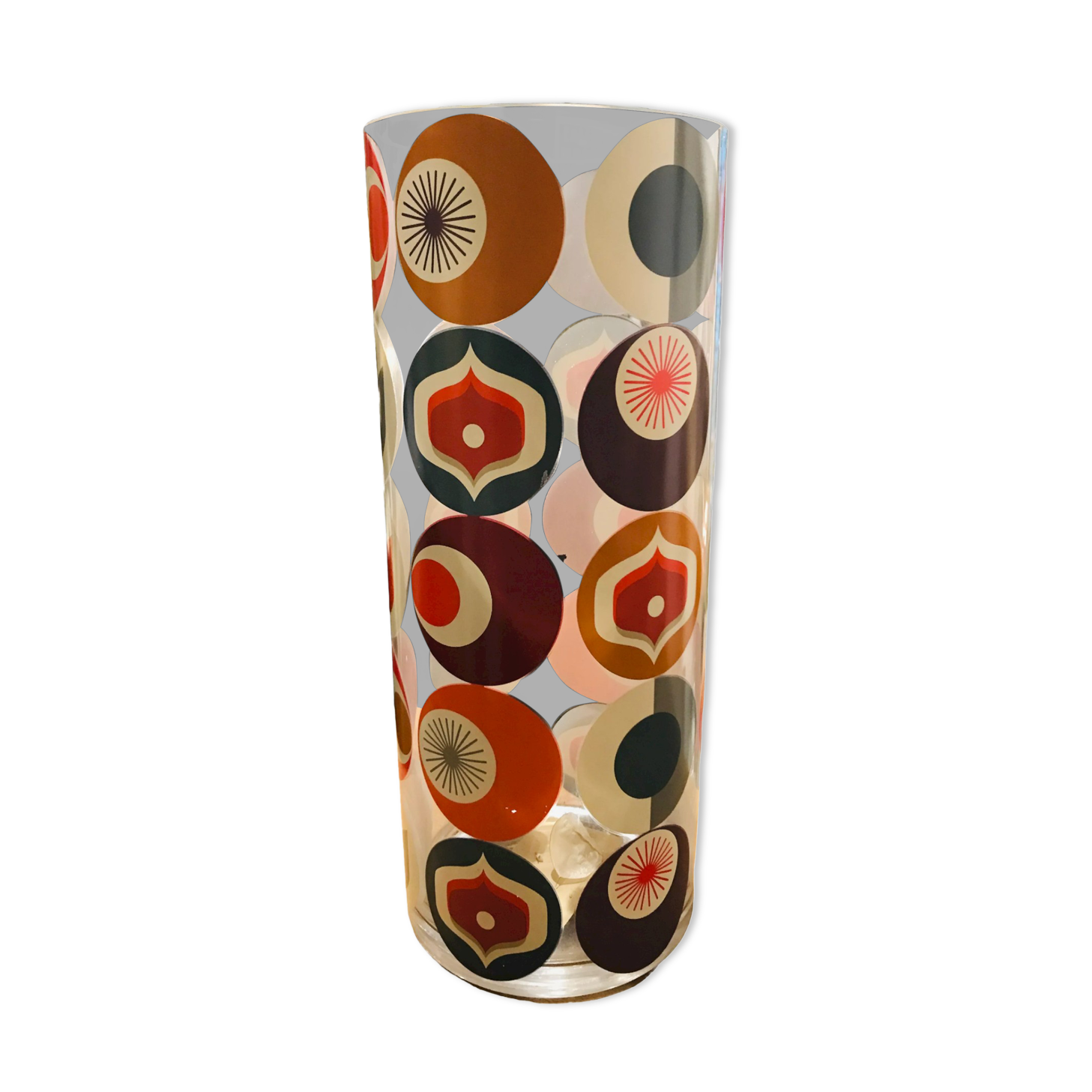 Vase cylinder colorful patterns pop vintage