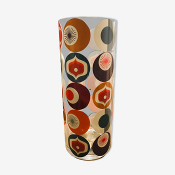 Vase cylindre motifs colorés pop vintage