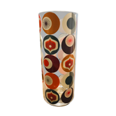 Vase cylindre motifs colorés pop vintage