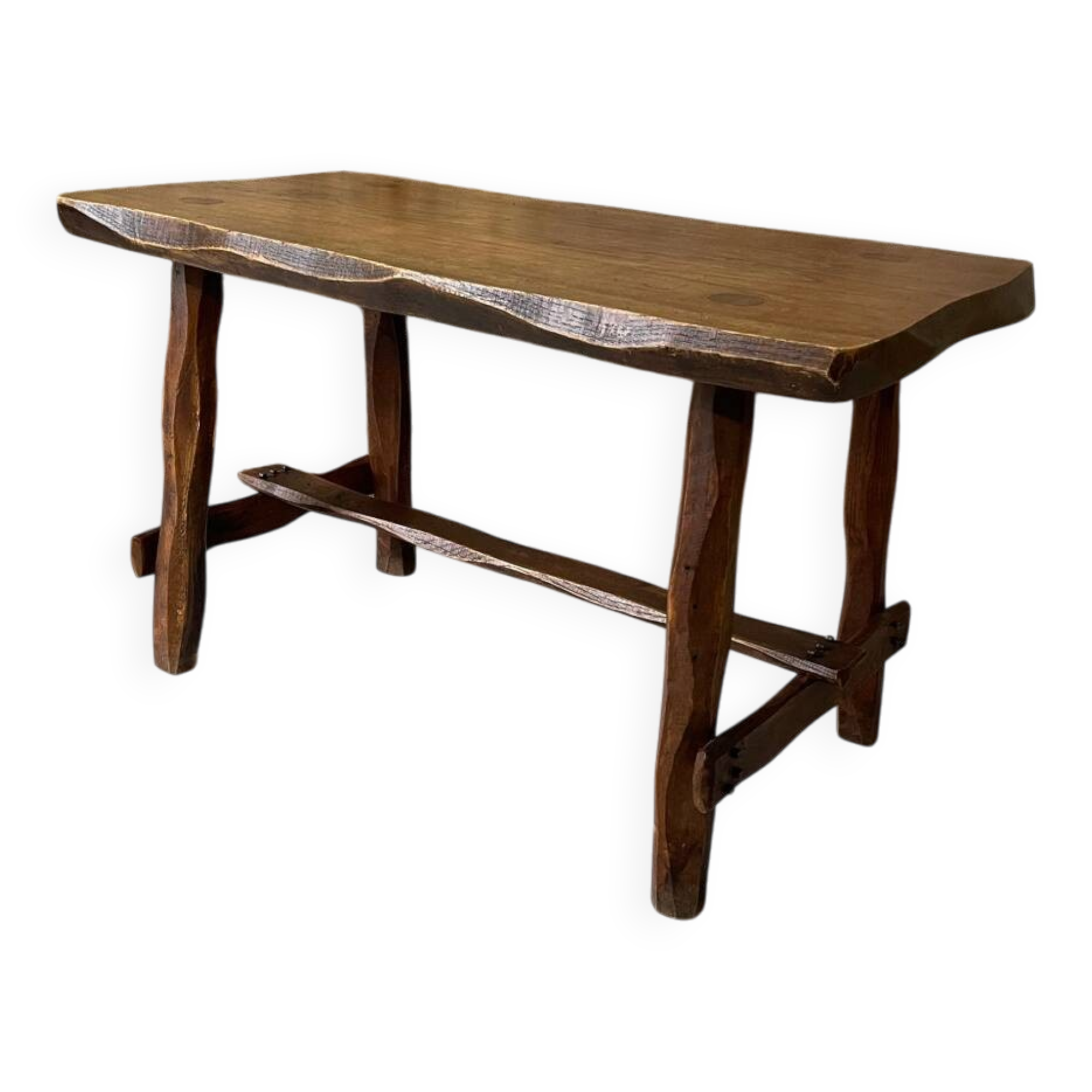 Small rustic table made of solid wood.