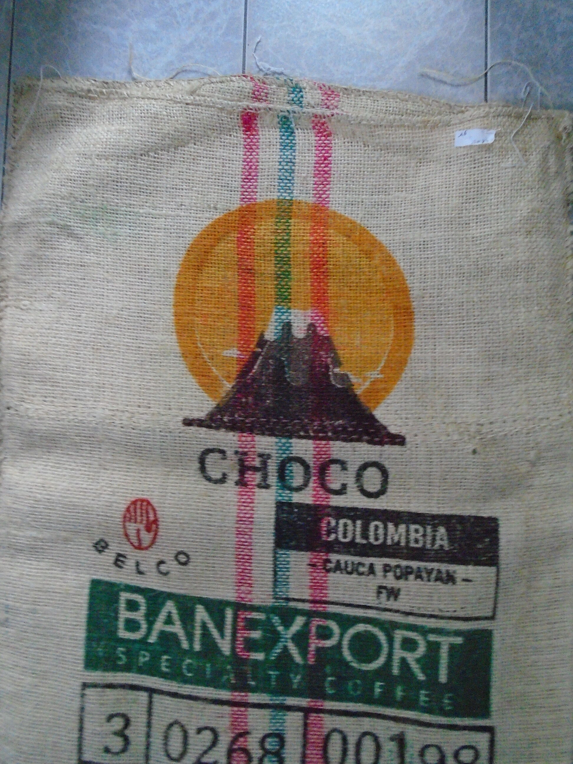 Coffee bag burlap sisal choco colombia