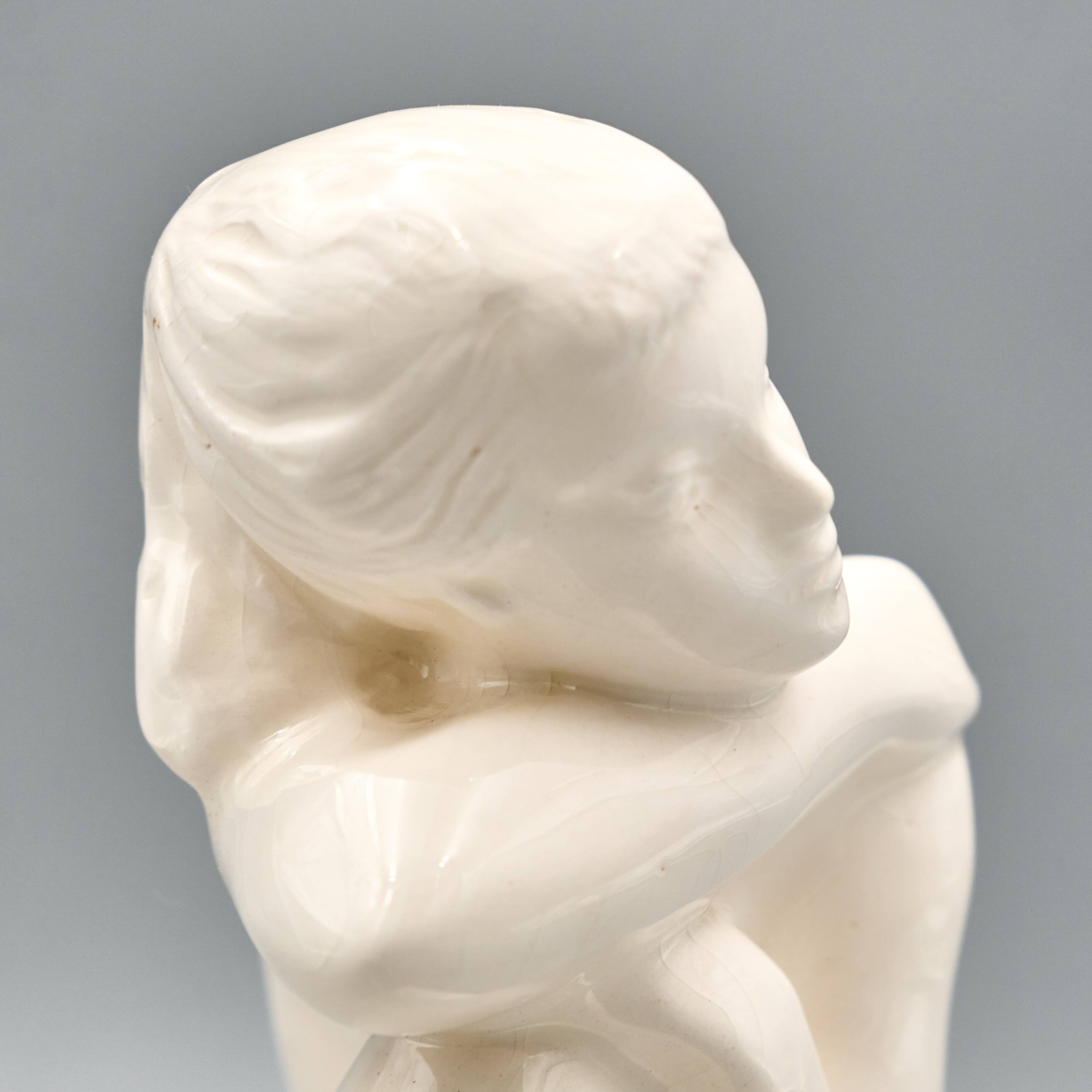 Ceramic Woman Figure, Jihokera Bechyně, 1960s Czechoslovakia