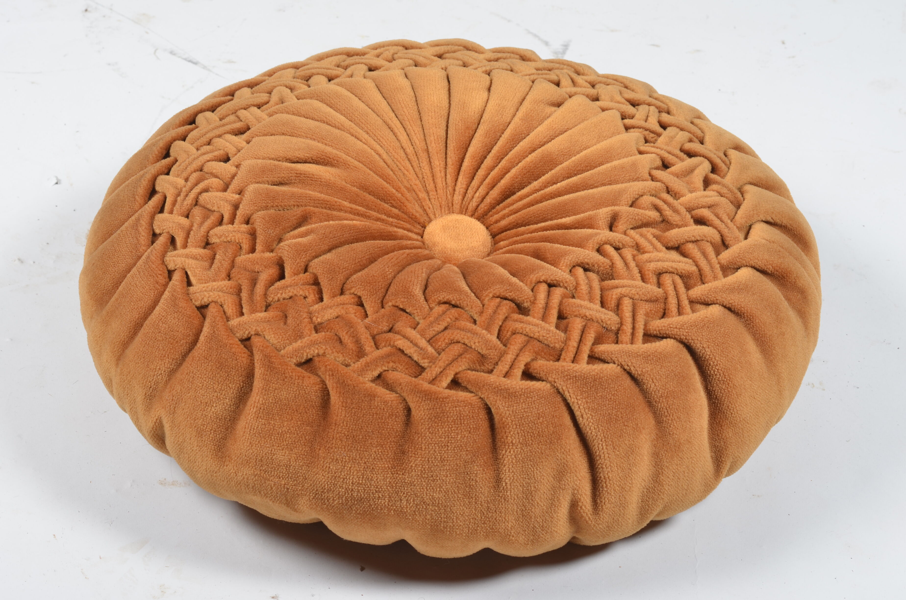 Pleated velvet cushion