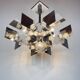 Vintage metal chandelier by Gaetano Sciolari, Italy, 1950s