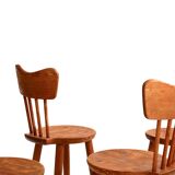 Set of 4 pine chairs by Torsten Claesson, Sweden circa 1950