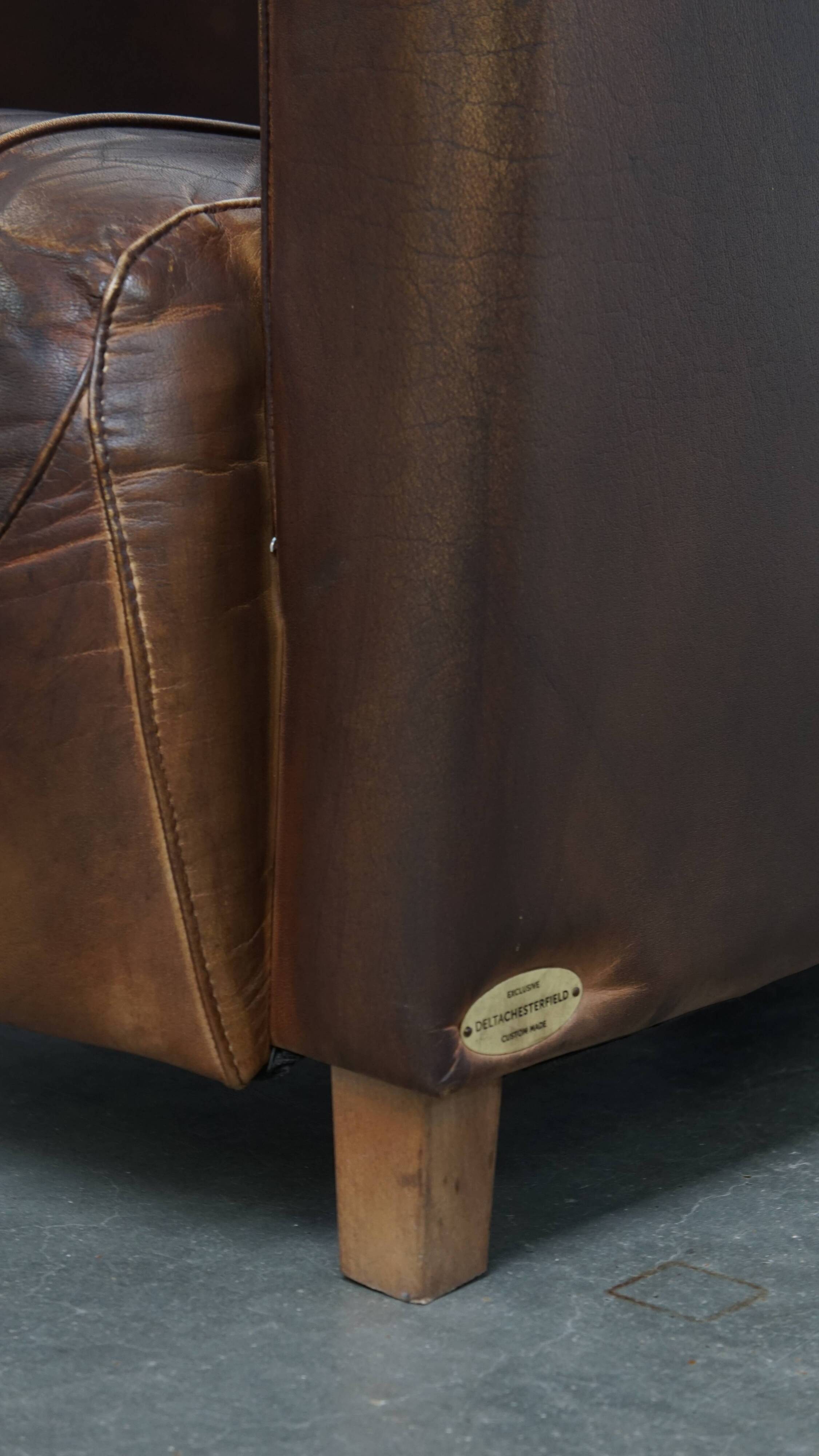 Cowhide Leather Chesterfield Aviator Armchair