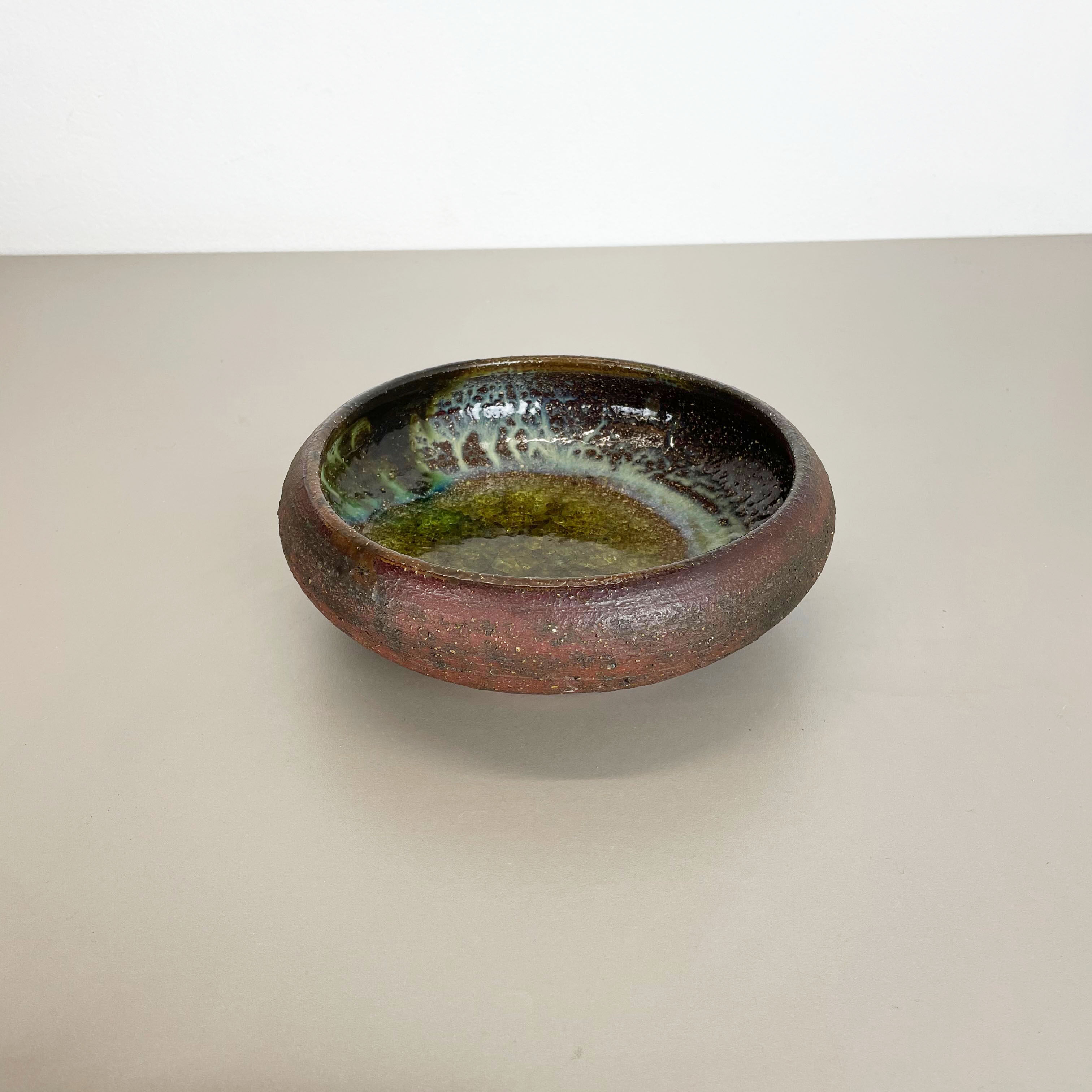Ceramic studio pottery bowl shell element by gerhard liebenthron, germany, 1970s