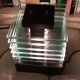 Demeter wood and glass lamp Maison Desny 1980