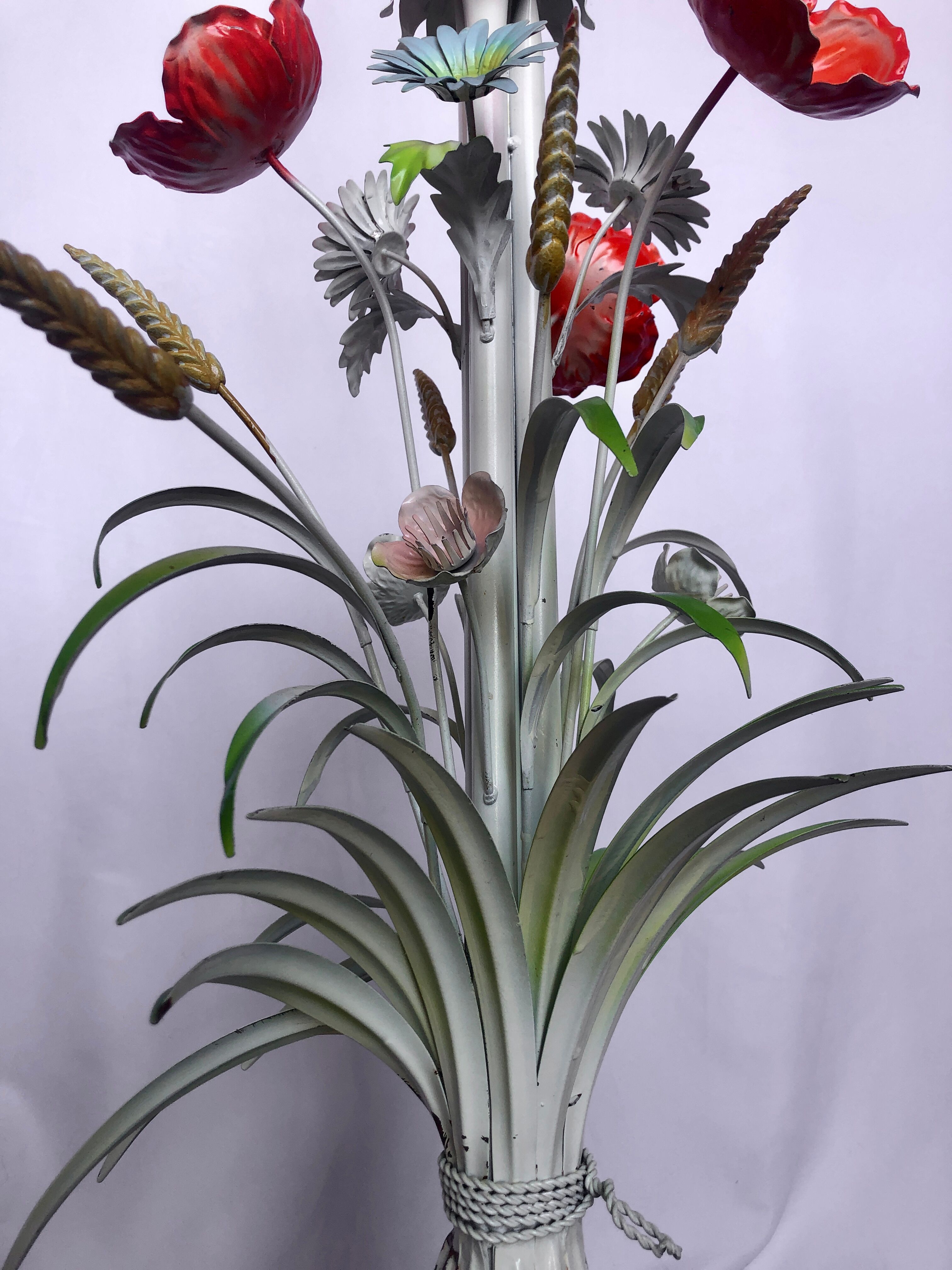 Floor lamp bouquet of summer flowers