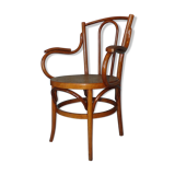 Old armchair in curved caned wood of 1900
