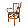 Ancien fauteuil bois courbé canné 1900