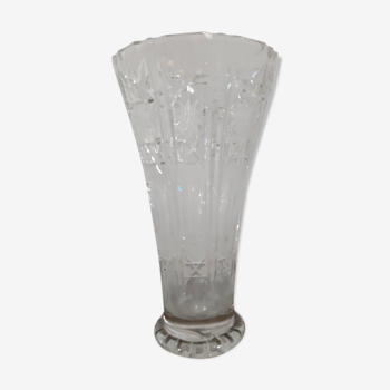 Carved crystal vase