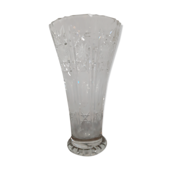 Carved crystal vase