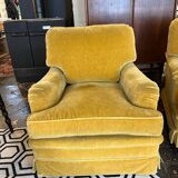 Paire de fauteuils en velours 1960