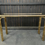 Bamboo-style Console Table Brass 1970