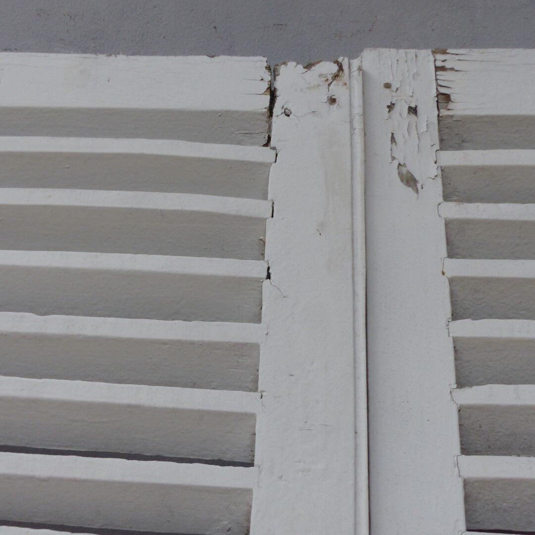 Old wooden shutters louvers 2 leafs