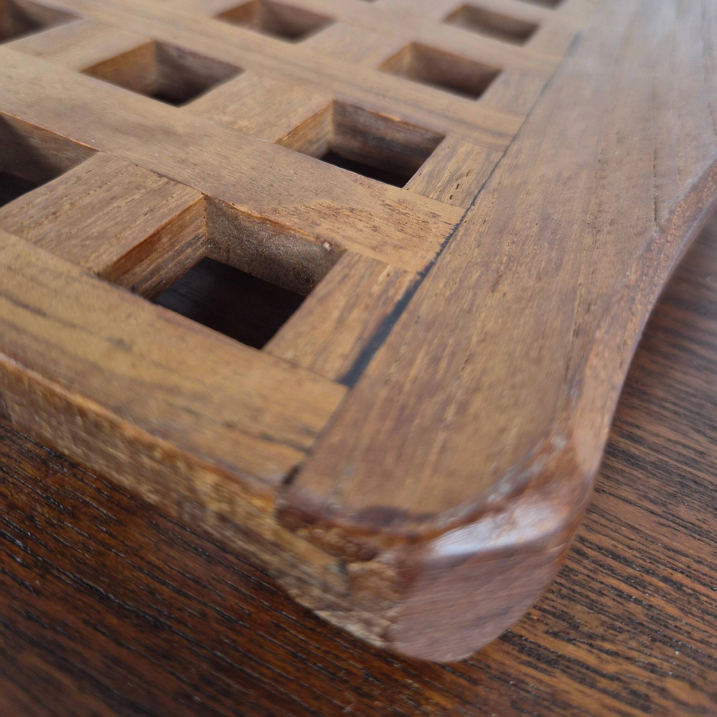 Teak plateau with crossbars attributed to Jens Quistgaard, Denmark, 1960.