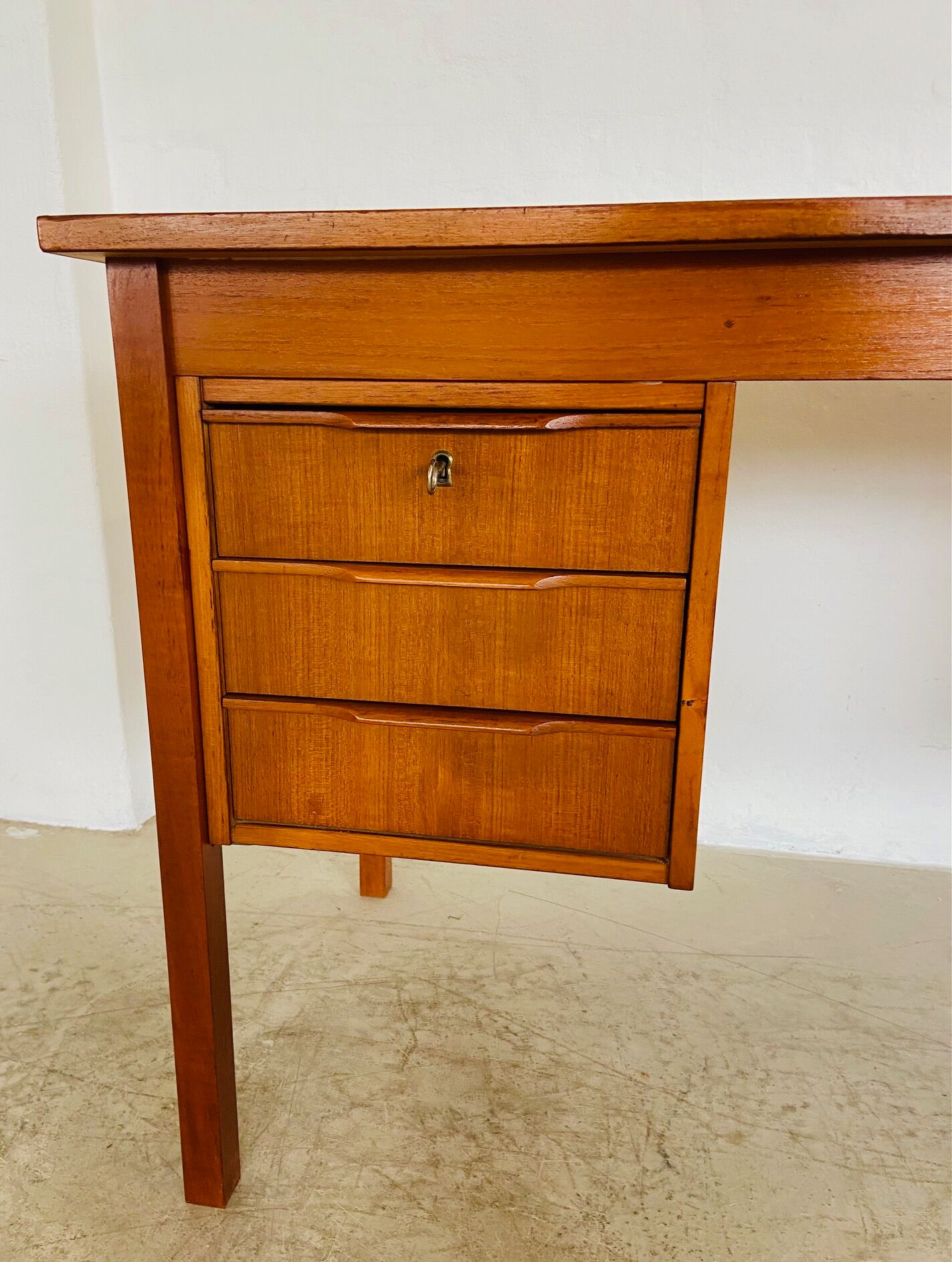 Vintage retro Danish mid-century teak desk by Bent Silberg Møbler 1960s
