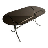 Chrome smoked glass dining table | Italy | 1970s