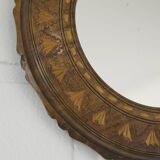 Petit miroir mural vintage en bois sculpté à la main, miroir de ferme fait à la main