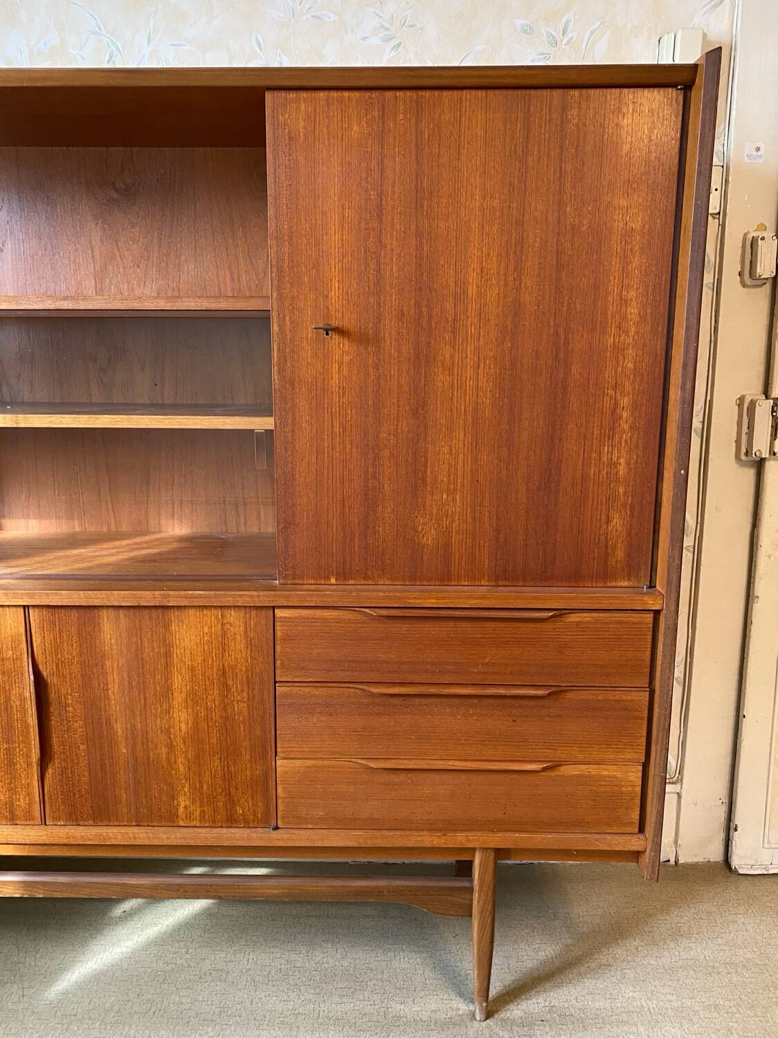 Vintage Scandinavian teak sideboard / buffet 1960
