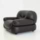 Dark brown leather Sapporo armchair for Mobil Girgi