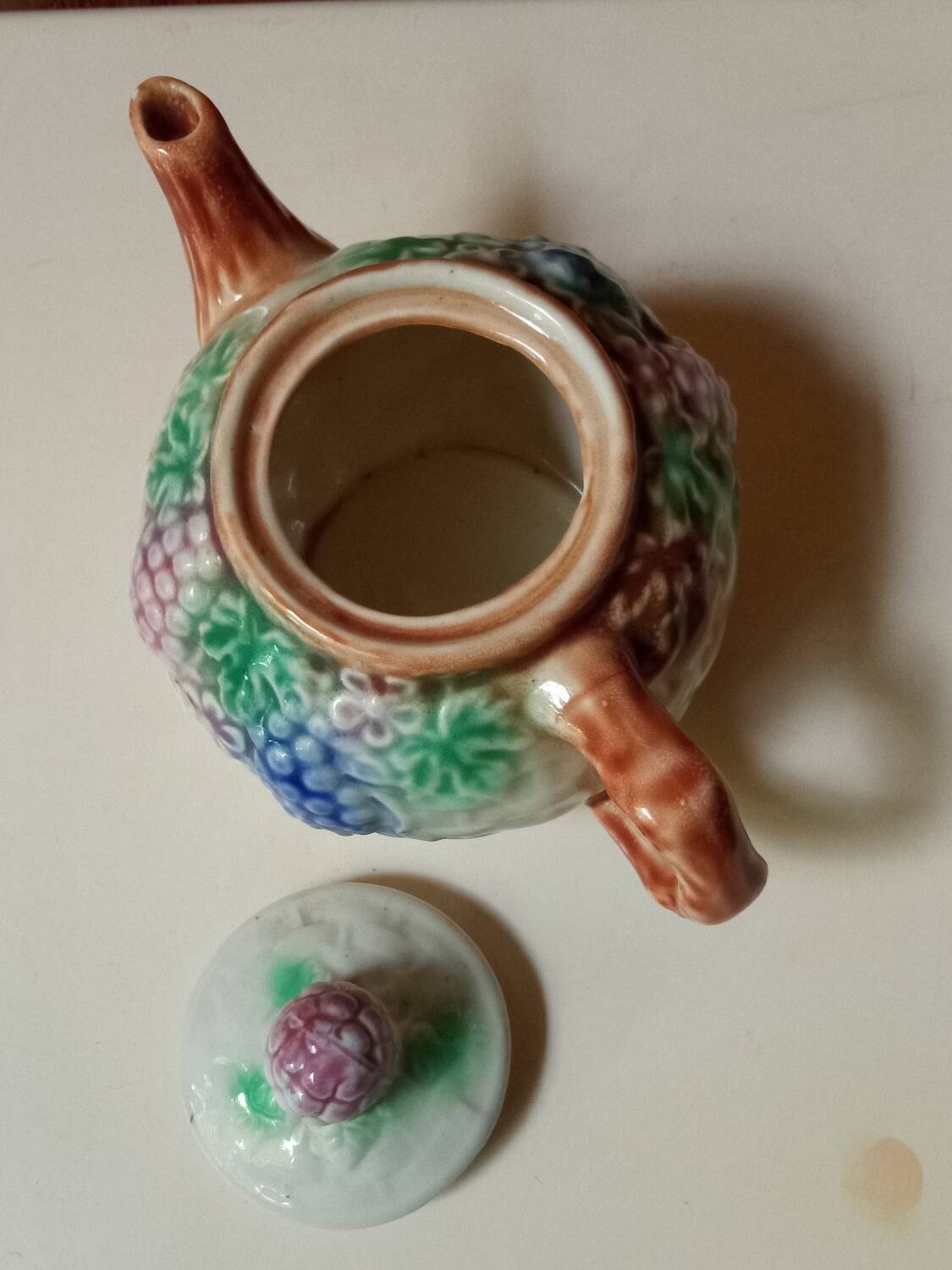 Antique teapot in slip