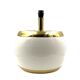 Monumental white ceramic and brass lamp base, italy 1970s