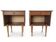 Pair of Vintage Mid-Century Nightstands in Walnut & Brass - 8 Bell Feet -