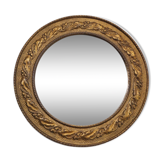 Antique Arts & Crafts Convex Wall Mirror