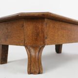 Charmant tabouret d'église rustique en bois, France vers 1900