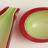 Pair of Fratelli Toso bowls in the shape of an aubergine, Murano, Italy, 1950s.