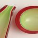 Pair of Fratelli Toso bowls in the shape of an aubergine, Murano, Italy, 1950s.