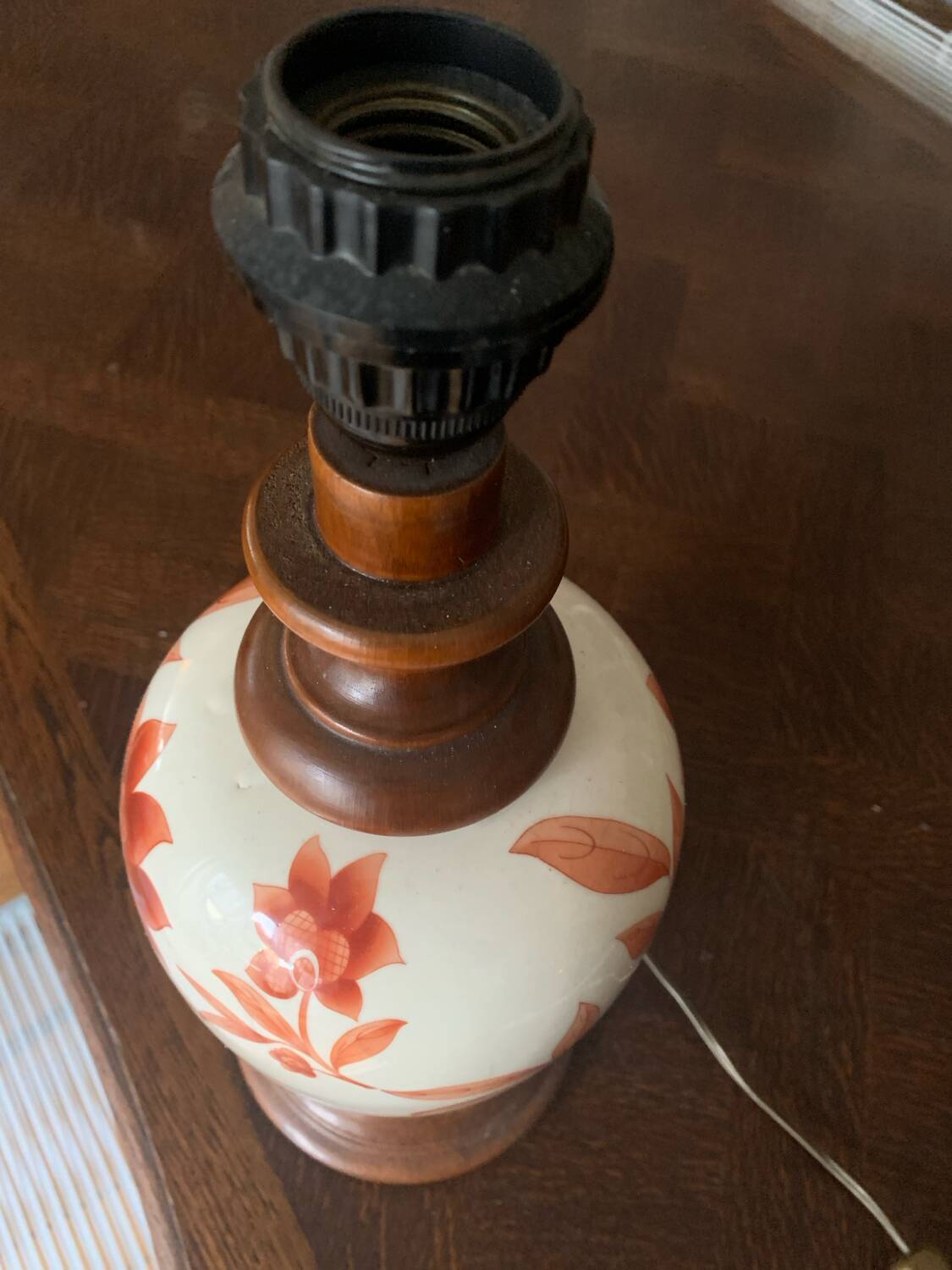 Floral decor lamp base
