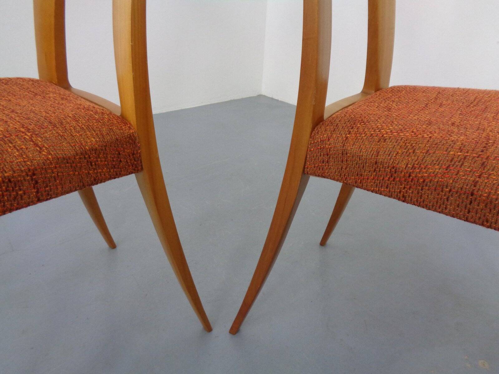 Cherry wood chairs by Ernst-Martin Dettinger, Germany, 1960s, set of 2.
