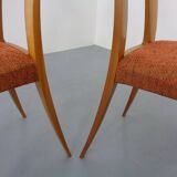 Cherry wood chairs by Ernst-Martin Dettinger, Germany, 1960s, set of 2.
