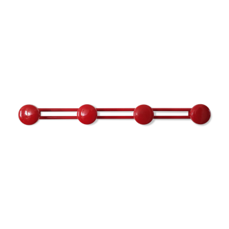 Porte manteau métal rouge 4 patères