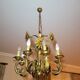 Set of painted metal chandeliers with flower decor