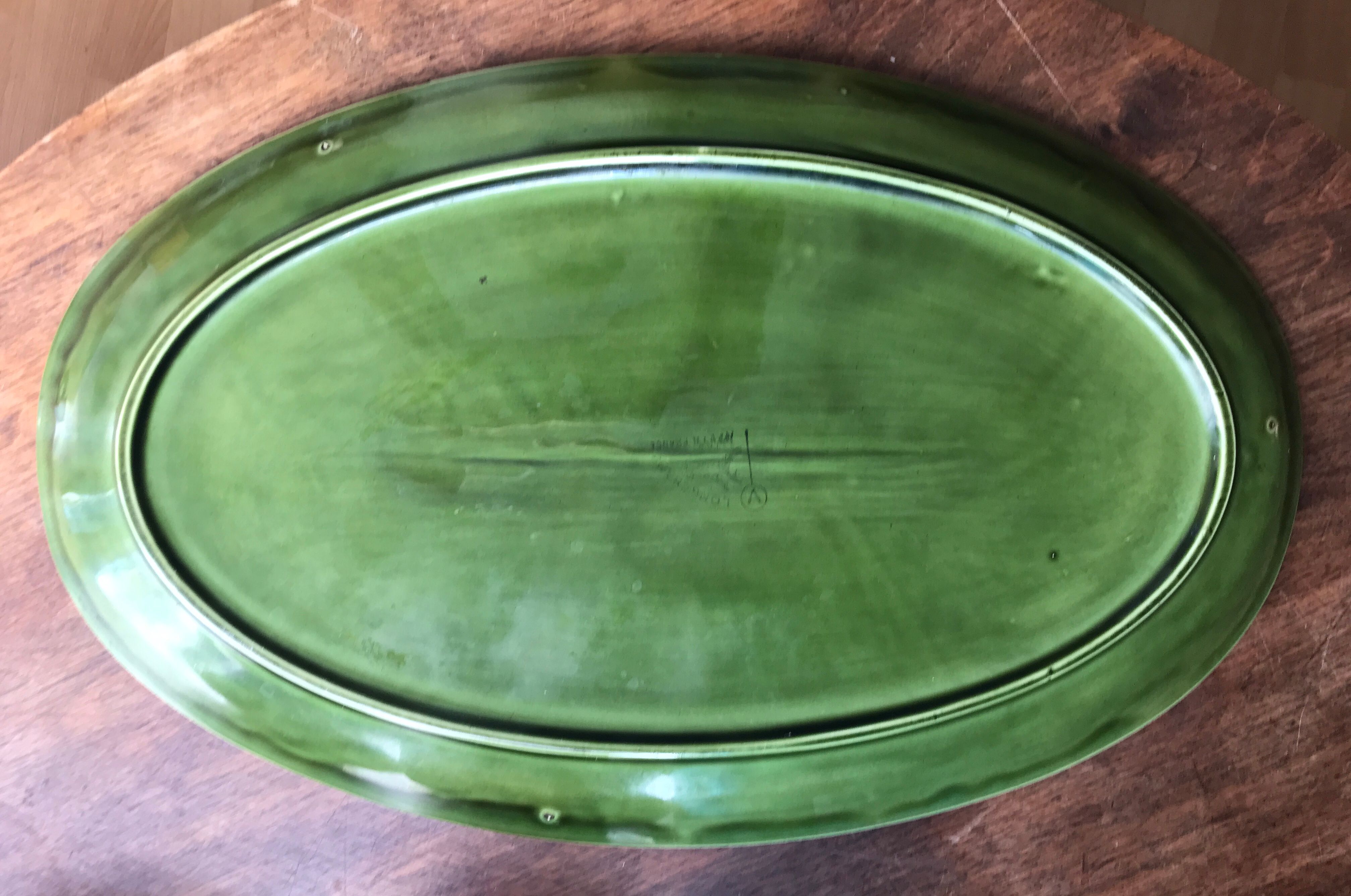 Vintage Longchamp green fish dish