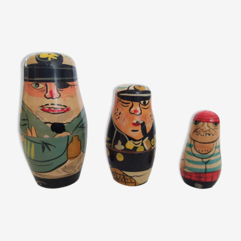 sailors russian dolls made of old wood