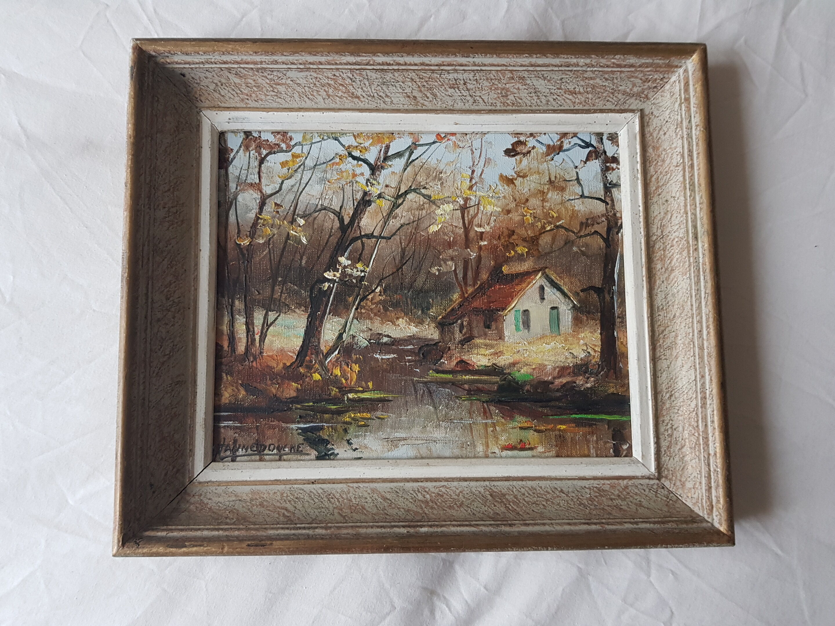 Tableau de jean hannedouche paysage  huile sur toile
