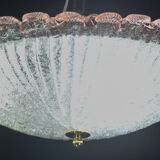 Precious Italian pink Murano glass ceiling fixture, Murano, 1970