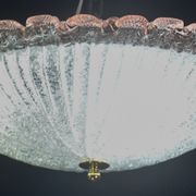 Precious Italian pink Murano glass ceiling fixture, Murano, 1970